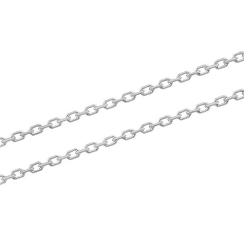 Cable link chain 3x2mm 1m choice: gold or silver plated Plaqué argent