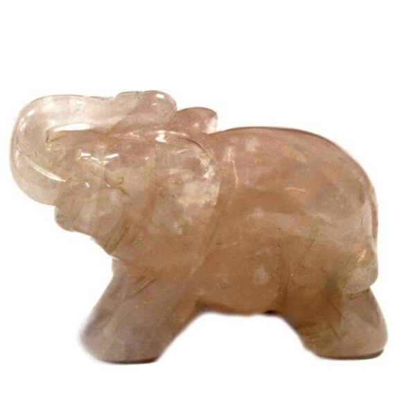 statuette Éléphant en Quartz Rose 5cm