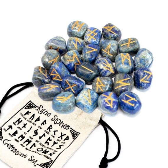 Set de 25 Runes en Lapis-Lazuli