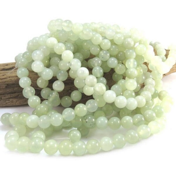 Perle ronde en jade nouvelle - au choix : 4mm 6mm 8mm 10mm