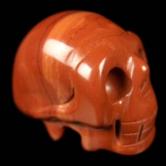 Crâne de Cristal 40mm - Jaspe Rouge