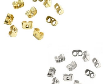 Ear stud pushers (25pcs) - choice: gold or silver plated