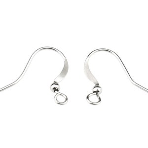 Earrings Hook Flat model Black or White Rhodium Plated With open ring Craft findings for personalized jewelry creations