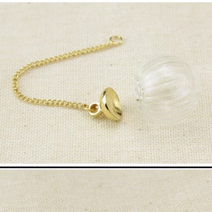 Kit bubble glass pendant thin chain 50 mm 24K Gold Plated For pendant earrings With bails to fix with glue For your DIY creations