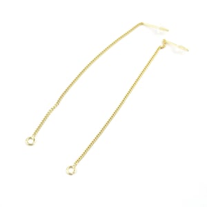 Earrings Studs 24KGP Gold Plated Chain and ring with adapted ear nuts Jewelry findings For designer to create fashion earrings pendant