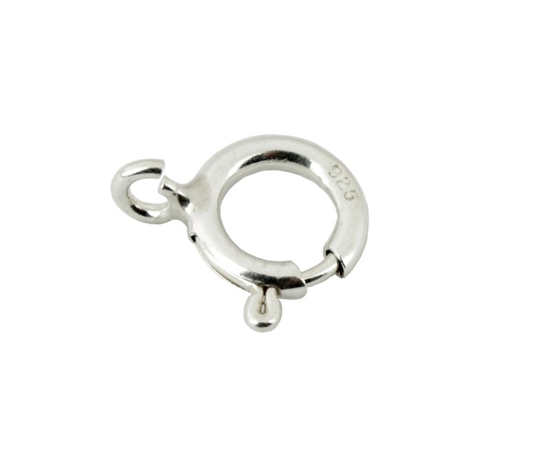 Set of 2 round spring clasps 925 Solid Sterling Silver Diameter 5 or 6 mm For necklace and bracelet Craft findings for your creations 画像 6