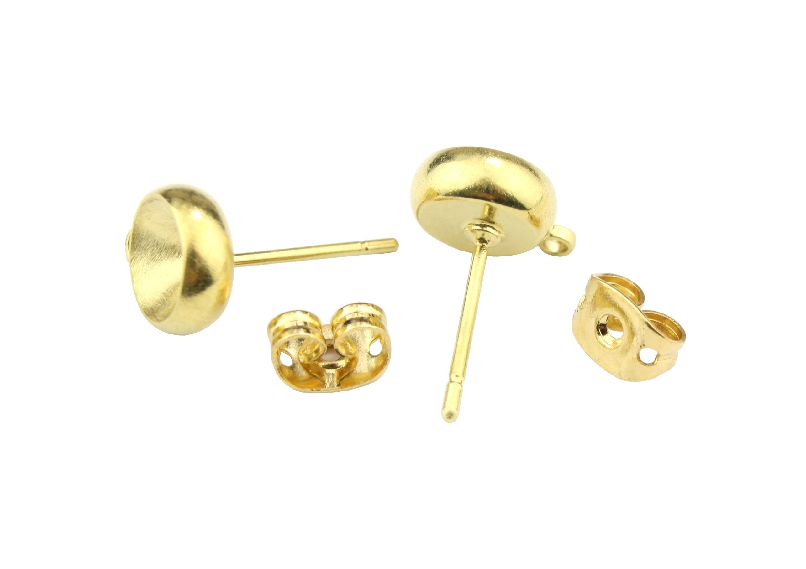 Crafts Haveli Golden Finished Bullet Metal and Silicon Rubber Push Lock  Earring Making Stud for Women and Girls Combo Pack of 25 Pieces   Amazonin Fashion