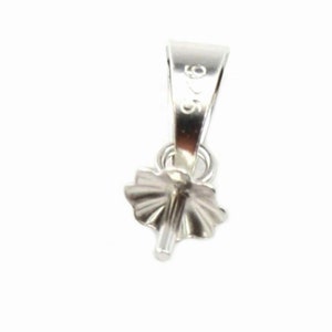 Set of 2 Bails 925 Solid Sterling Silver For half drilled Pearl Craft findings to create personalized jewel pendant necklace