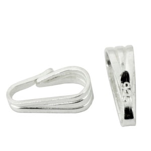 925 Solid Sterling Silver Rhodium Plated Set of 2 Bails for Necklace Pendant Craft findings to create personalized jewel