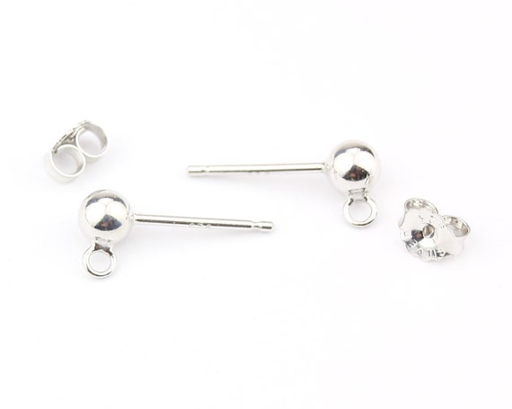 Doble bola plata Pendientes con Pasador 15MM