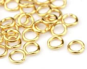 Set of 15 Small Round open Jump Rings 24 K Gold Plated Diameter 2 to 3 mm Jewelry findings to make all creations