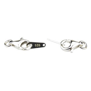 Set of 2 Lobster clasps 925 Solid Sterling Silver Blade connector For necklace and bracelet Craft findings to make personalized jewel