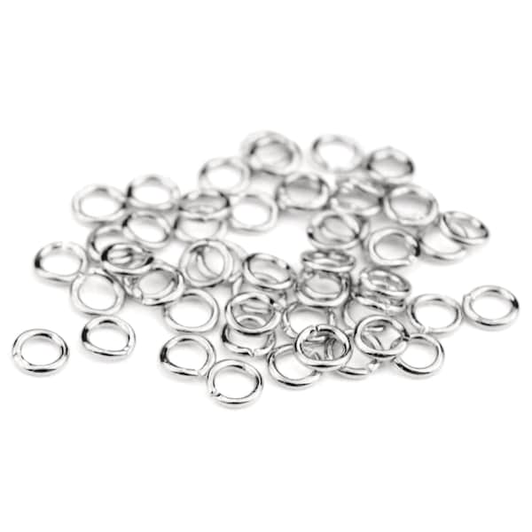 Rhodium plated 925 Solid Sterling Silver Set of 15 Open Jump Rings 1.5 - 3.0 mm For jewelry making as bracelet necklace pendant earrings