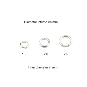 Lot de 15 Petits anneaux ouverts fins en Argent Massif 925 Diamètre 1,5 à 2,5 mm Composant de bijouterie pour tous les créateurs de bijoux Ø 1.5 2.0 2.5 mm