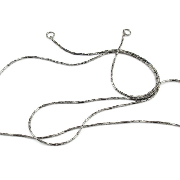 Chaine 40 cm maille serpentine Plaqué Rhodium Blanc ou Noir Apprets pour la création de bijoux Collier Bracelet Pendentif