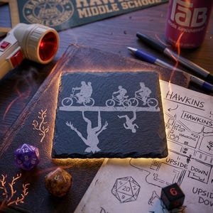 Movie / Tv show Slate Coasters / personalised coasters UPSIDE DOWN