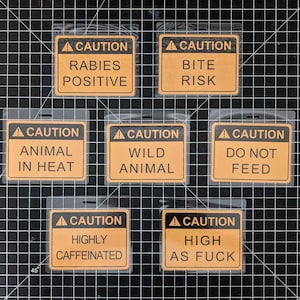 Caution Fursuit Badge - Custom Text Available!