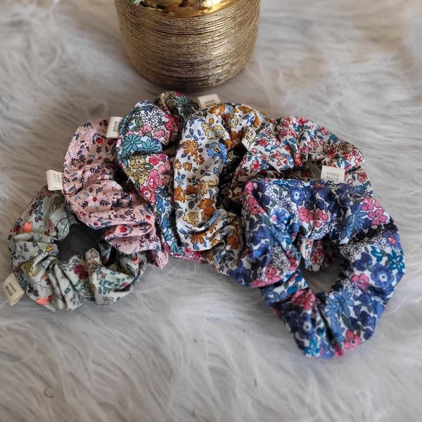 Chouchous scrunchies en coton Liberty - Disponible en 7 couleurs -  fait main artisanal