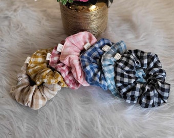 Chouchous scrunchies VICHY - Disponible en 7 couleurs -  fait main artisanal