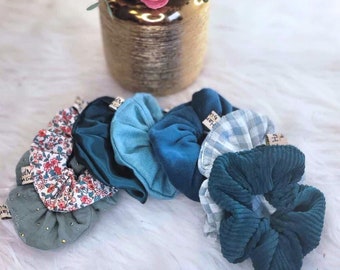 Chouchou scrunchie satin, coton, liberty, velours, vichi - matière et couleur au choix - fait main artisanal