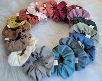 Chouchous scrunchies en Lin - disponible en 17 couleurs - matière naturelle -   fait main artisanal