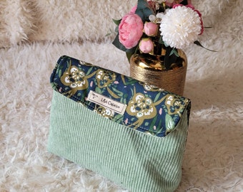 Pencil case - 31 velvet colors available - makeup with storage for brushes, pencils - velvet version - fabric of your choice