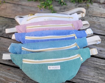 Customizable velvet fanny pack - 31 colors available - mixed bag - interior color of your choice - Handmade - Ideal Gift