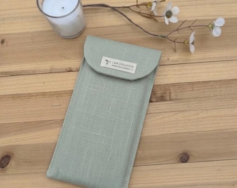 Handmade linen waterproof travel toothbrush case – Zero-waste toothpaste kit – Cutlery case – Choice of colors