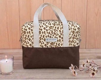 Printed and waterproof cotton insulated lunch bag, handmade lunch bag in 3 sizes, picnic bag, choice of patterns, made to order