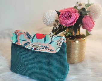 Pencil case - 31 velvet colors available - makeup with storage for brushes, pencils - velvet version - fabric of your choice