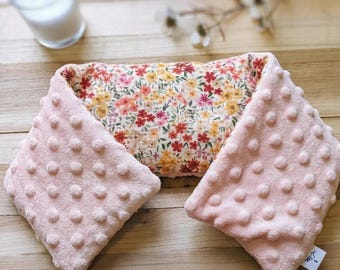 Removable and customizable dry rice hot water bottle, organic cotton gauze and minky fleece, handmade neck and cervical hot water bottle