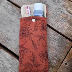 25 diseños - Estuche de viaje para cepillo y pasta de dientes - Algodón orgánico Doble gasa estampada