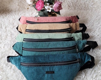 Corduroy fanny pack - 31 colors to choose from - customizable - men or women - waterproof interior color of your choice - HANDMADE