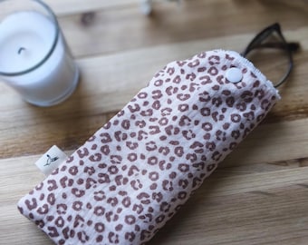 Organic cotton gauze glasses case - choice of colors - integrated organic microfiber