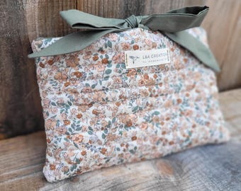 Book or notebook cover, also suitable for e-readers; quilted book sleeve in printed organic cotton gauze - 2 sizes - choice of pattern