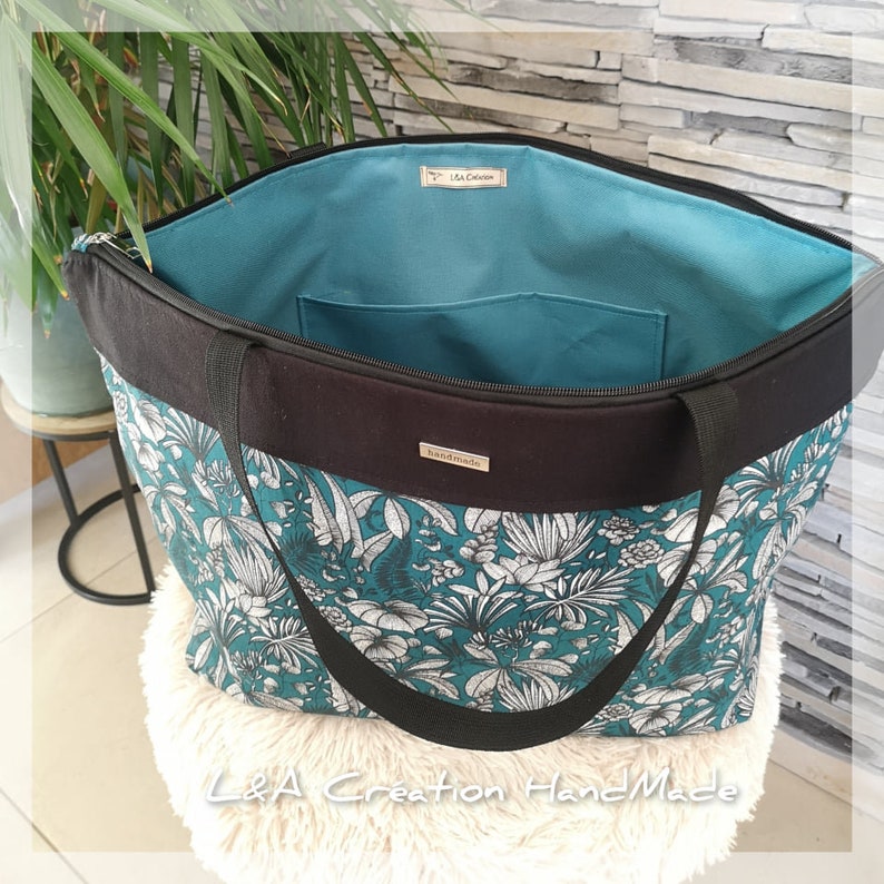 Grand Sac cabas de plage 60 motifs disponibles Piquenique courses Isotherme 55x40 cm intérieur imperméable image 4