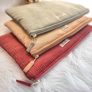 Pochette Housse 31 Couleurs disponibles Velours côtelé pour tablette iPad Ordinateur couleur personnalisable taille sur mesure Beige 2