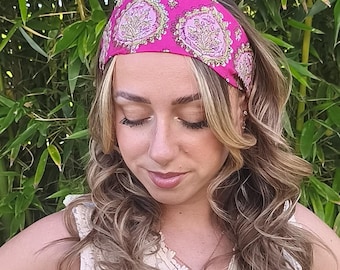 Organic Indian cotton HandBlock Print headband, several prints to choose from - adult size - Ideal Gift