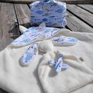 Cape de bain bébé - 18 motifs possibles - sortie de bain, serviette - oreilles , lapin -cadeau - Eponge bambou personnalisable - Cadeau Noël