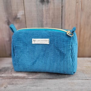 Trousse à maquillage tendance  - 31 Couleurs disponibles - en velours côtelé - couleur intérieure Au choix - idée Cadeau