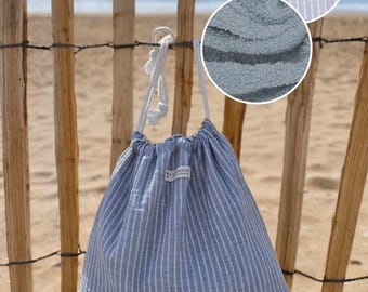 L&A Création 2-in-1 Towel Pouch - 5 designs to choose from *waterproof + inflatable cushion included - beach bag - cotton gauze