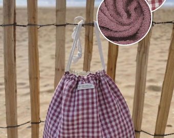 2-in-1 beach bag/towel - 5 designs to choose from, waterproof + inflatable cushion included - beach bag - organic cotton gauze