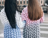 Chunky knit cardigan.Loose knit sweater.Oversized knit sweater.Free delivery