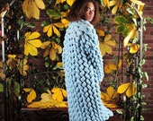 Loose knit sweater.Cable knit cardigan.Hand knit cardigan.Chunky knit cardigan.