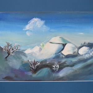 Snow hills oil painting
