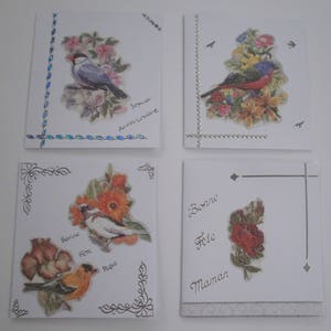 1 - Lot de 5 cartes embossées ou 3d faite main