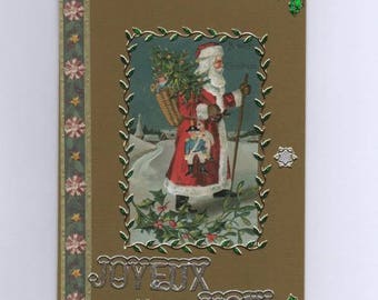 268 - Vintage Santa Claus "Merry Christmas" greeting card