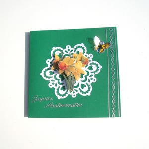 52 - Carte de voeux joyeux anniversaire jonquilles