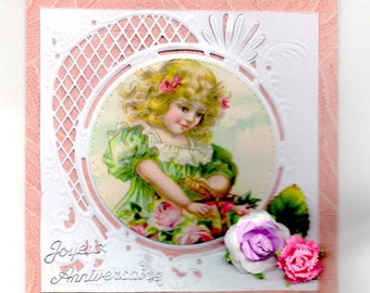 338 - Carte de voeux joyeux anniversaire fille