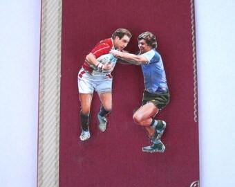 21 - Rugby players sport 3d greeting card